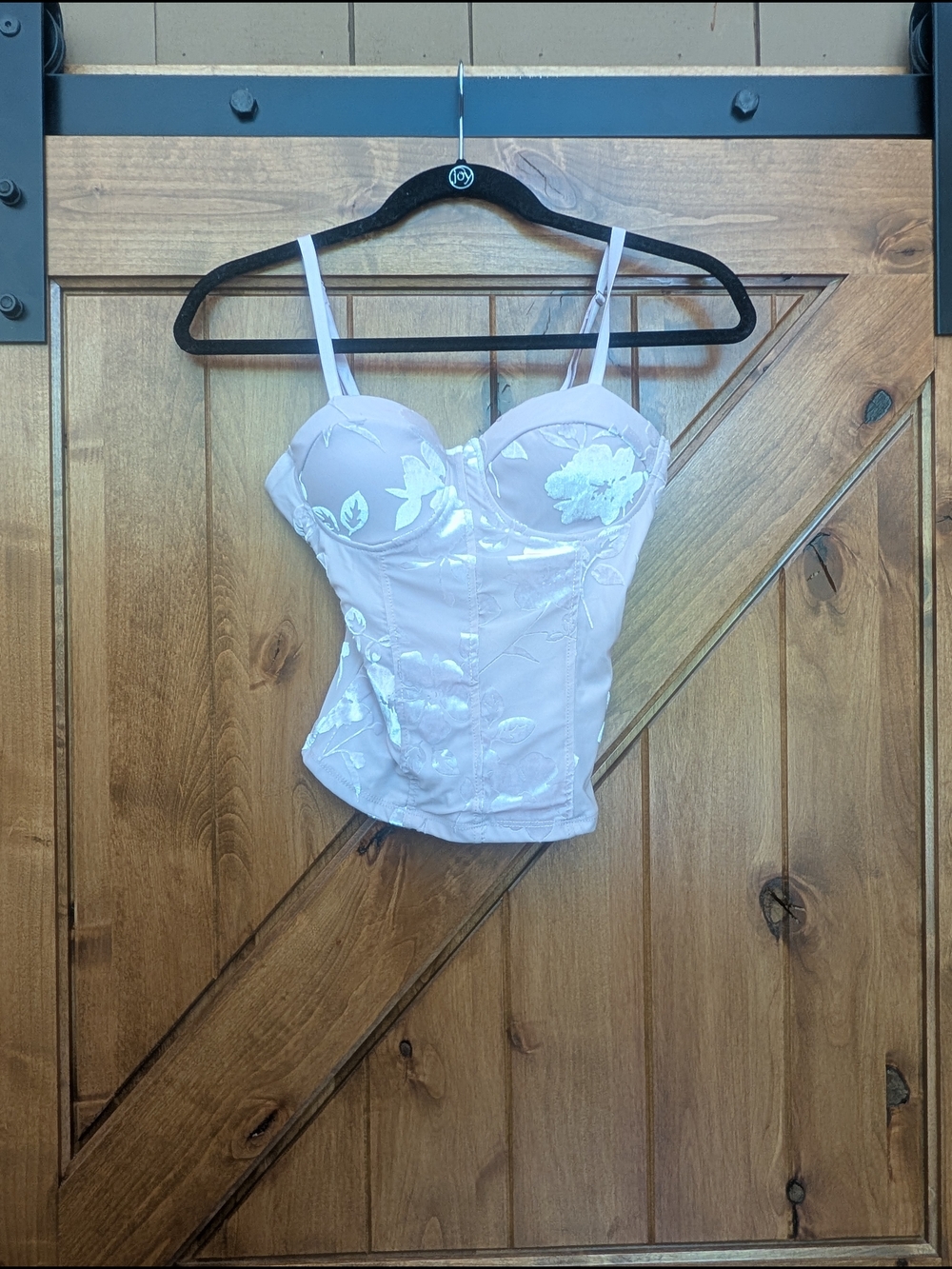 Madden Girl White Floral Embroidered Corset Top Size M